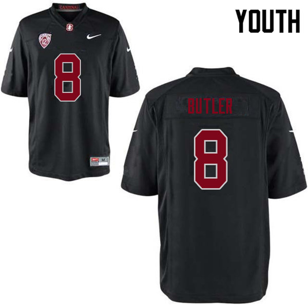 Youth #8 Treyjohn Butler Stanford Cardinal College Football Jerseys Sale-Black - Click Image to Close
